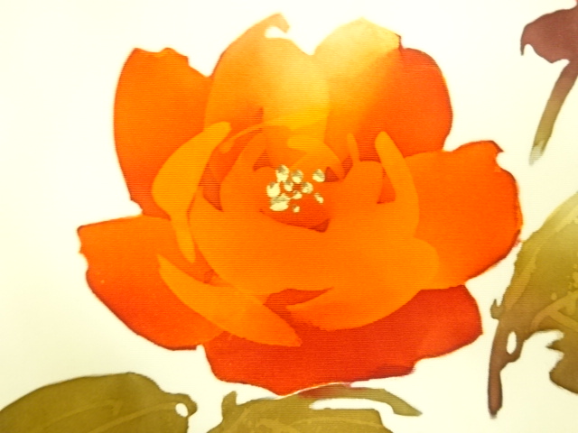 JAPANESE KIMONO / ANTIQUE NAGOYA OBI / SILK / SHIOZE / ROSE